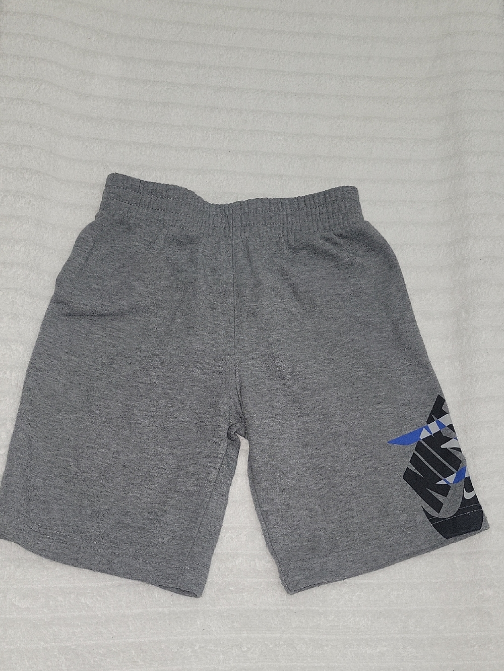 Nike Gray Kids Athletic Shorts with Graphic Logo